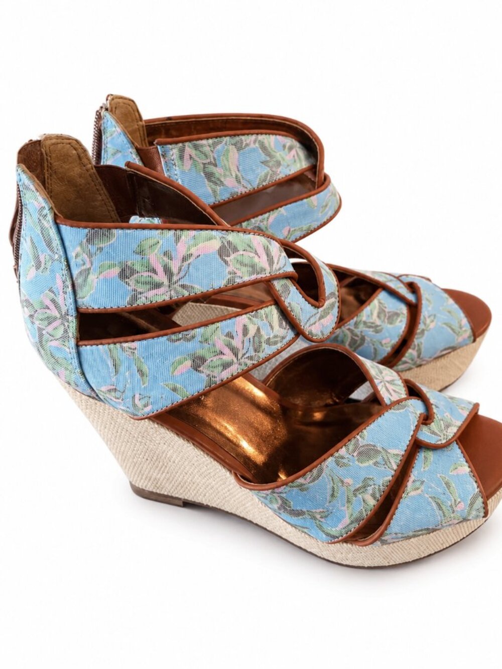 Twelfth St. by Cynthia Vincent Lana Twisted Strap Wedge Sandals – Size 10 - Picture 2 of 5